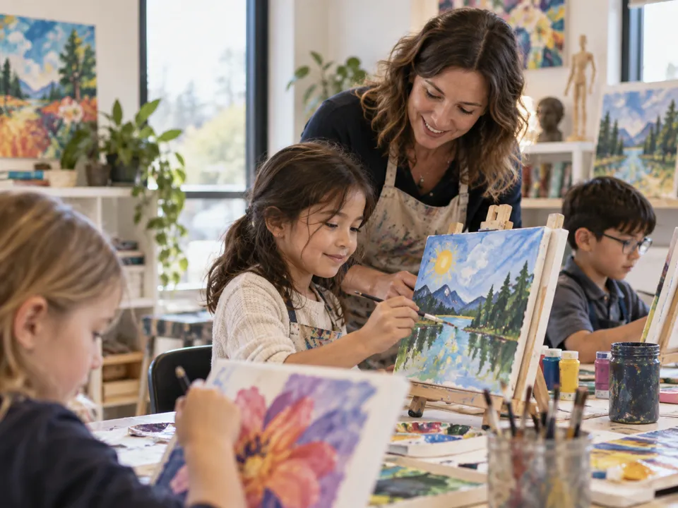 Children's art class at OPSMA in Mississauga